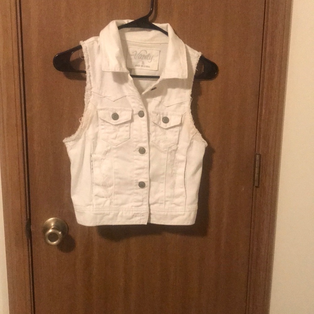 White Denim Vest
